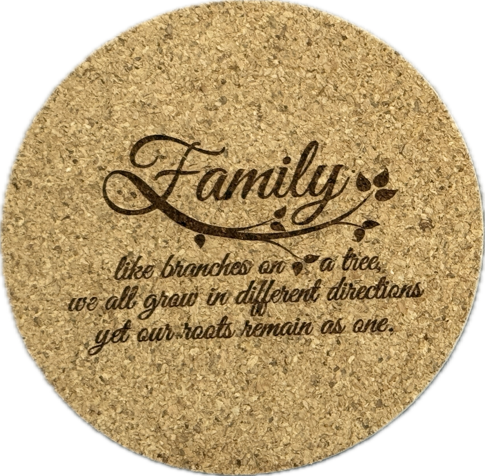 Family Quote on Cork Coaster